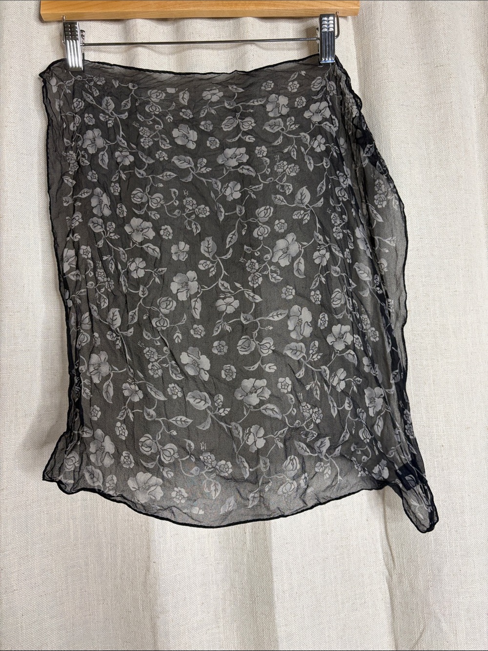 GAP Black Sheer Floral Scarf